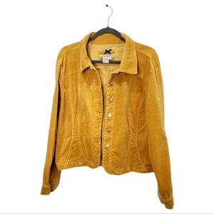 A.M.I  Mustard Yellow Corduroy Rhinestone Embellishment  Sz XL
